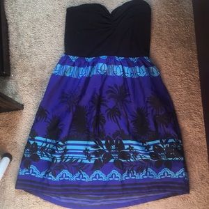 Roxy Hawaiian Print Tube Top Dress